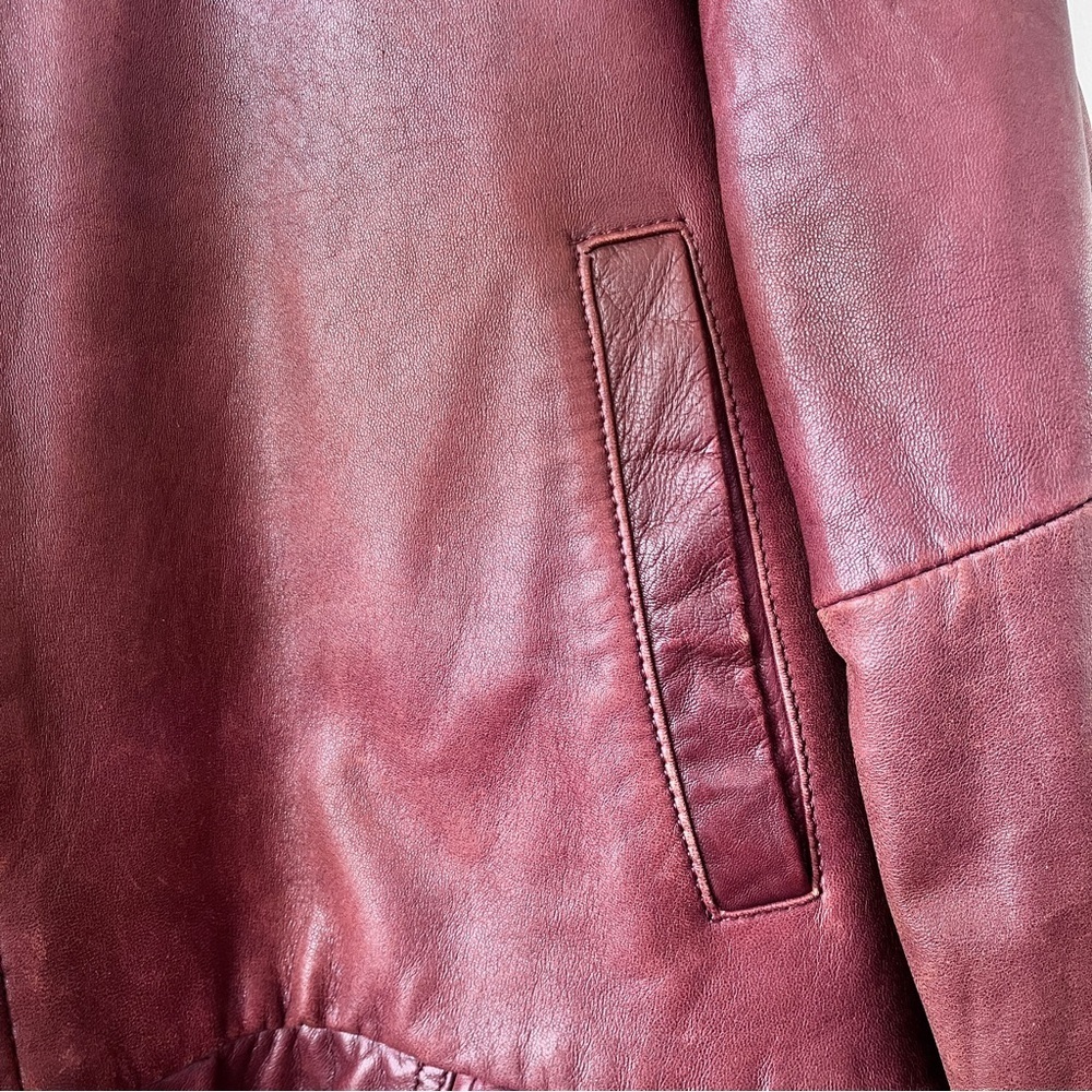 Vintage Members Only By Europe Craft Brown Leather Men’s Bomber Jacket Size 44 L - Picture 9 of 16